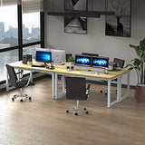 NSdirect Modern Computer Desk 63 Inch Large Office Desk, Writing Study Table for Home Office Desk Workstation Wide Metal Sturdy Frame Thicker Steel Legs, White NSdirect