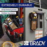 Brady M210 Portable Label Printer with Rubber Bumpers, Multi-Line Print, 6 to 40 Point Font (Replaces BMP21-PLUS Printer), Yellow/Black, 9.5 in H x 4.5 in W x 2.5 in D Brady