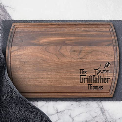 USA Made Personalized Cutting Board - Fathers Day, Birthday, Anniversary - Customized Gifts for Men, BBQ, Grill Accessories - Dad, Husband, Brother, Boyfriend, Papa - Custom Unique Mens Gifts - WoodArtSupply