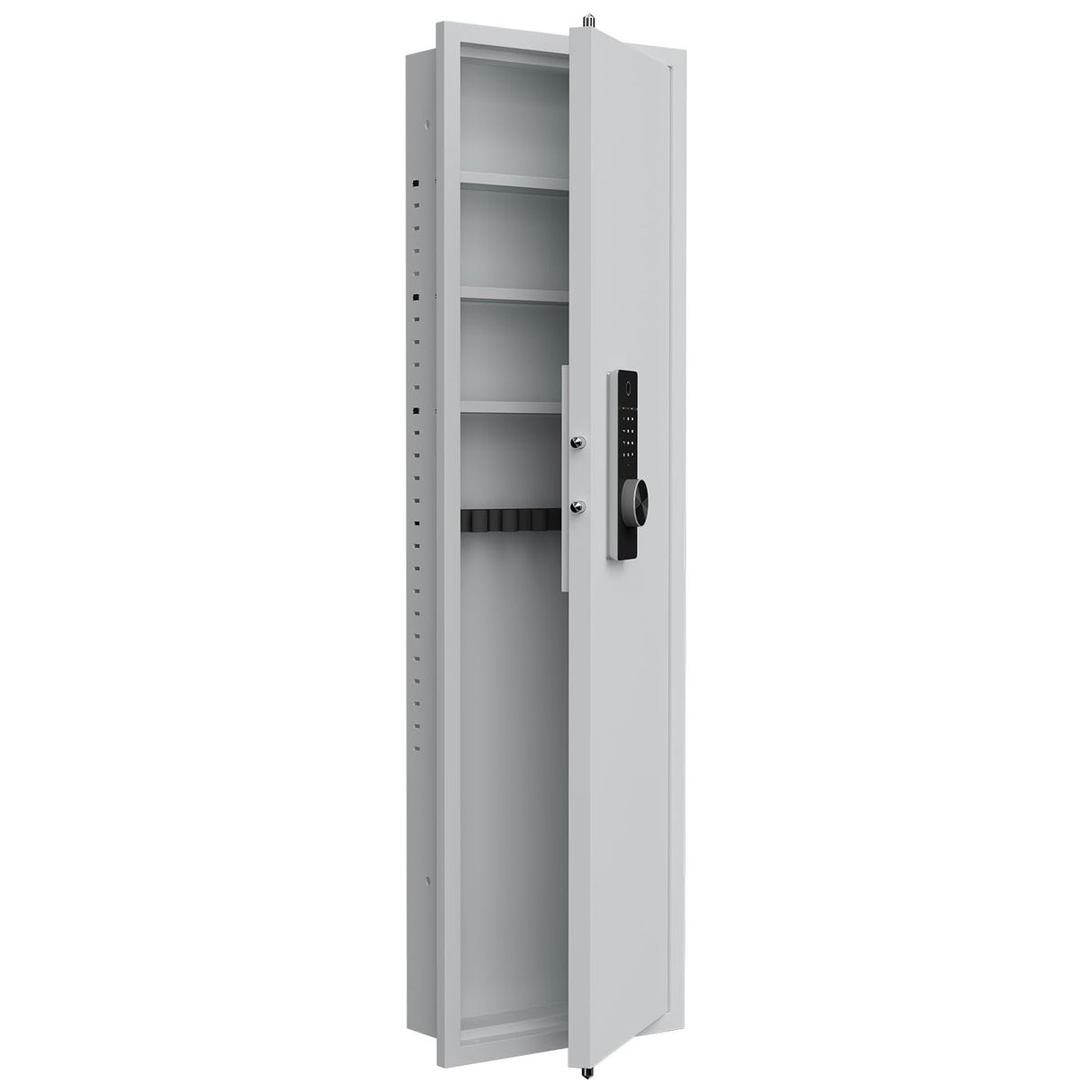 Secure In-Wall Gun Safe for Rifles and Pistols with Touch Screen Panel, Gun Cases for Shotguns with Heavy-Duty Steel Construction, Dual Alarm System, Locking Gun Cabinet for Home Use MEETFAV