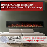Modern Flames Spectrum Slimline 50 inch Wall Mount Built in Electric Fireplace Insert | Fully Recessed 4'' Wall | SPS-50B Modern Flames