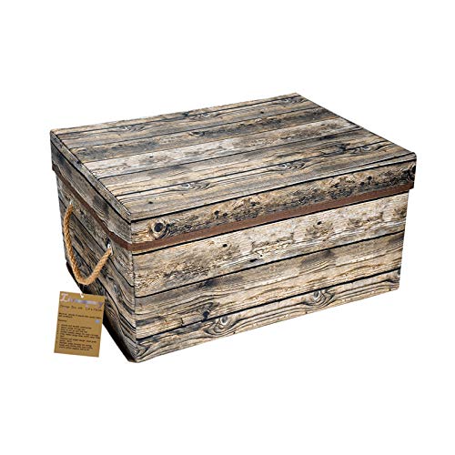 Livememory Decorative Storage Box with Lids, Fabric Storage Box with Lid and Handles for Decorative & Storage, L15.7 x W11.8 x H7.9 Inches (Not Made of Wood) - WoodArtSupply