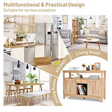 Giantex Buffet Server Sideboard, Console Table, Wood Dining Table, Cupboard Table with 2 Cabinets, 1 Drawer and 9 Wine Cabinets, Storage Organizer Kitchen and Dining Room (Natural) Giantex