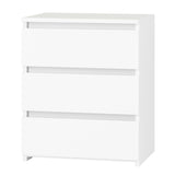FOTOSOK Nightstand Set of 2 White Nightstand with 3 Drawers, White Bedside Table Night Stand for Bedroom with Cut-Out Handle, Sofa Side Table 3 Drawer Nightstand for Bedroom, 17.7W*15D*21.7H FOTOSOK