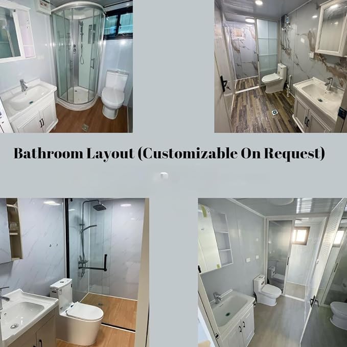 40FT Expandable House to Live in. prefab Tiny Home with Balcony. Complete washroom, 2 bedrooms, 1 Wardrobe, 1 Kitchen with Cabins prefab House, Portable Home Tiny House. Container House. - WoodArtSupply