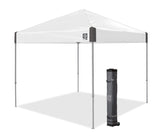 E-Z UP Ambassador Instant Pop Up Canopy Tent, 10' x 10', Roller Bag and 4 Piece Spike Set, White E-Z UP
