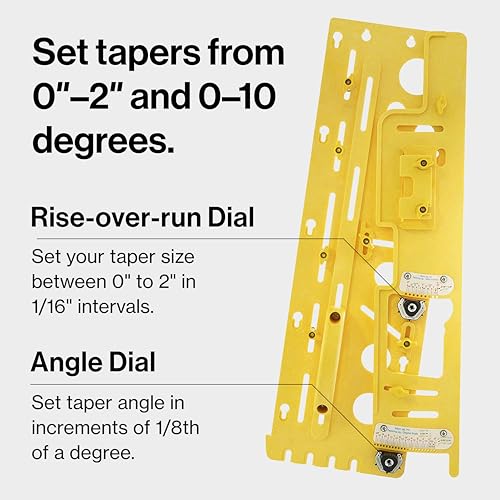 MICROJIG GRR-RIPPER TJ-5000 Microdial Tapering Jig For Table Saws, Yellow - WoodArtSupply