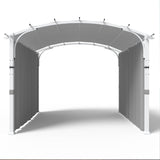 INTER HUT 11'x11' Patio Pergola Canopy with Full Closure Sidewalls, Outdoor Metal Gazebo Pergola with Privacy Curtains, Gray INTER HUT