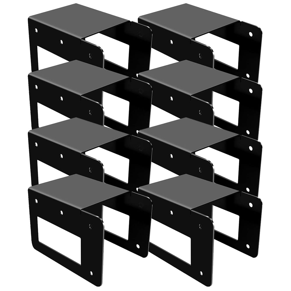 Outdoor Firewood Racks - 8 Pack Log Storage Rack Bracket Kit, Adjustable Heavy Duty Powder Coated Steel Holder,Fireplace Wood Storage, Log Holder