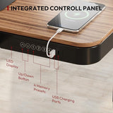 SANODESK Standing Desk with Drawer, Electric Height Adjustable Home Office Desk with Storage & USB Ports, 48 inch Black Walnut Wood Tabletop/Black Frame SANODESK