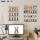 NONEMEY Clear Acrylic Display Case Stand with Wood Base 2 Tier、3 Tier、12/24 Compartments Storage Box Wall Mount Showcase Dustproof Organizer Box for NONEMEY