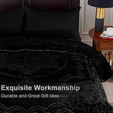 JML Fleece Blanket King Size, Heavy Korean Style Faux Mink Blanket for Winter, 85 x 95 Inches- 9 Lbs, Single Ply, Soft Thick Warm Raschel Home Decor for Fall, Fluffy Cozy Bedding Gift, Black JML