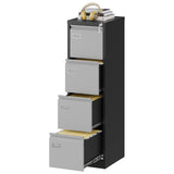Fesbos File Cabinets - 4 Drawers Vertical 17.8" Deep Lockable Filing Cabinet - Black & Gray Metal Storage Cabinets for Home Office to Hanging Files Letter/Legal/F4/A4 Size Fesbos