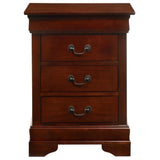 Glory Furniture Louis Phillipe 3 Drawer Nightstand in Cherry Glory Furniture