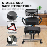 Ergonomic Kneeling Chair, Lumbar Support Kneeling Chair with Adjustable Height and Footrest for Desk Work for Home and Work, Improve Your Postures, 4" Thick Comfortable Cushions, Locking Wheels Generic