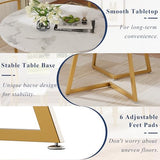 VECELO Small Round Dining Table Set for 2, Wood Tabletop with Strong Metal Frame, Modern Dinette with Chairs for Kitchen, Breakfast Nook Living Room, White & Gold VECELO