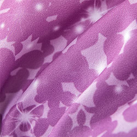 RYNGHIPY 6Pcs Twin Gradient Pink Purple Glitter Comforter Sets for Teens Girls Kids, Colorful Rainbow Glitter Themed Bedding Set RYNGHIPY