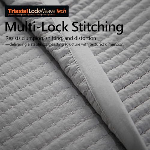 DAWNDIOR Max Oversized California King Quilt Set – 112"x106"Soft Washed Lightweight Bedspread,Multi-Lock Quilting,Minimalist Nordic Bedding, Spring & Summer Quilt Set (1 Quilt + 2 Pillow Shams), Grey DAWNDIOR