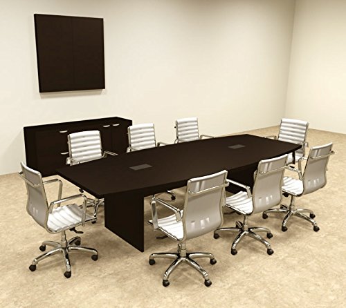 Modern Boat Shaped 10' Feet Conference Table, OF-CON-C60 - WoodArtSupply