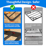 Meitewei Floating Bed Frame with LED Lights Queen Size Metal Platform Floating Bed with 15 Steel Slats, No Box Spring Needed, Noise-Free, Easy to Assemble, Black Meitewei