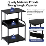 Arbuxzuy Printer Stand with Storage Shelf,3 Tier Printer Cart with Wheels,Mobile Printer Table for Home Office,Stands for Printer Heat Press Scanner Fax,Industrial Style (Black) Arbuxzuy