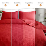 Whale Flotilla Extra Soft Twin Quilt Bedding Set, Lightweight Red Bedspreads Quilts Twin Size with Modern Pattern, Reversible 2-Piece Coverlet with 1 Pillow Shame for All Seasons Whale Flotilla