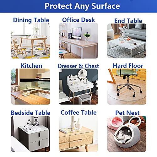 Clear Plastic Dining Table Protector Tablecloth Desk Blotter Pad Mat Wooden Furniture Coffee Glass End Side Console Corner Bar Table Top Protection Countertop Cover Waterproof PVC Vinyl 20x36 Inch SPLENDEFUL