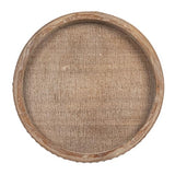 Whitewashed Round Decorative Wood Tray Creative Co-Op