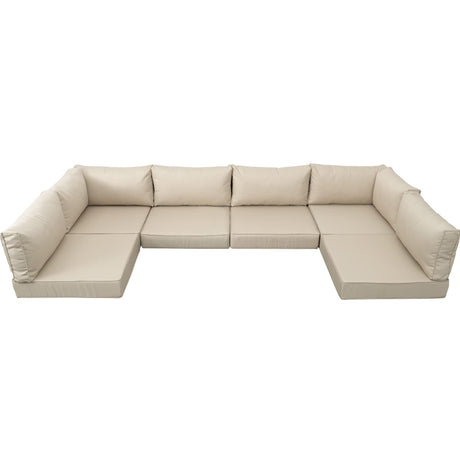 Valita Outdoor Furniture Replacement Cushions, Fits 6-seat Sectional Rattan Conversation Set, 14-Piece Patio Water-Resistant Replacement Sofa Cushions, Liner&Cover (Khaki) Valita