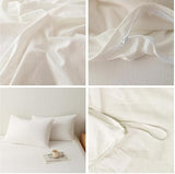 linenestbedding 100% Washed Cotton Duvet Cover Set King Size with Bag Ultra Soft and Lightweight, All Season Bedding with Zipper and Ties, Minimalist Neutral Style (Warm White, King (104"x90")) linenestbedding