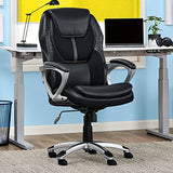 Serta Amplify Executive Office Chair with Faux Leather and Mesh, Adjustable Ergonomic Comfy Seat with Lumbar Support, Modern Computer DeskChairs, Swivel Rolling Wheels, Black Serta
