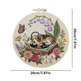 Needlework Embroidery Kit for Beginners,Dog and Record Player Pattern Handmade Cross Stitch Sewing Craft Kit,7.87 inch Hoop,Floss & Needles for Craft Lover Gifts 29 * 29cm