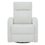 CHITA Genuine Leather Power Swivel Glider Recliner Chair, FSC Certified Double Layer Backrest Truck Armrest Recliner Chair Sofa for Living Room-White CHITA
