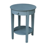 IC International Concepts International Concepts Phillips Accent Drawer Table, Ocean Blue - Antique Rubbed IC International Concepts