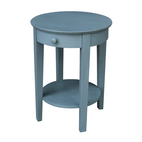 IC International Concepts International Concepts Phillips Accent Drawer Table, Ocean Blue - Antique Rubbed IC International Concepts