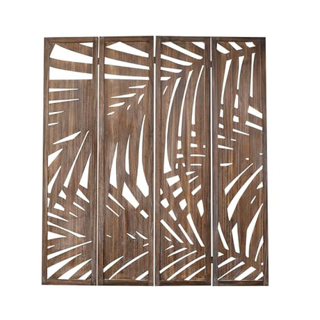 Proman Products - Palm Spring Panel, Wooden Room Divider, Folding Screen Room Divider with Palm Leaf Design (Smoked Brown) Proman Products