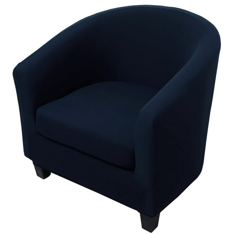 WOMACO 2 Pieces Club Chair Slipcover Printed Stretch Armchair Tub Round Barrel Swivel Chair Covers withc Cushion Cover Elastic Bottom Sofa Furniture Protector for Tullsta (1, Navy) WOMACO