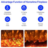 Home4me 36 inch Electric Fireplace, Modern 3-Sided View Electric Fireplace Inserts, 750/1500W Recessed and Wall Mount Fireplaces with Realistic Adjustable Flame, Remote Control, Timer, Low Noise Home4me