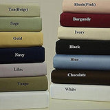 Royal Hotel Bedding Solid Black 300-Thread-Count 3pc Super-Single Size Waterbed-Sheets 100% Cotton, Sateen Solid Sheet Set Royal Hotel Bedding