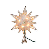 Kurt S. Adler Kurt Adler 10-Light 12-Point Capiz Star and Center Gem Treetop, 10.24in, Gold, White Kurt S. Adler