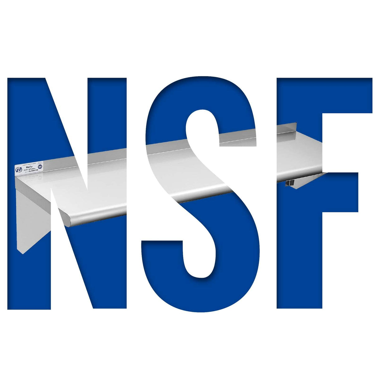 Hally Stainless Steel Shelf 12 x 48 Inches 280 lb, NSF Commercial Wall Mount Floating Shelving for Restaurant, Kitchen, Home and Hotel HALLY SINKS & TABLES H