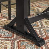 Walker Edison 6 to 8 Person Wood Modern Farmhouse Expandable Dining Room Table with Leaf Kitchen Dining Chairs, 60 Inch, Antique Black Walker Edison