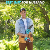 Seesii Mini Chainsaw Cordless 6-inch, Handheld Electric Power Chain Saw with 2 Batteries, for Tree Trimming Wood Cutting, Best Gifts for Dad, Husband Seesii