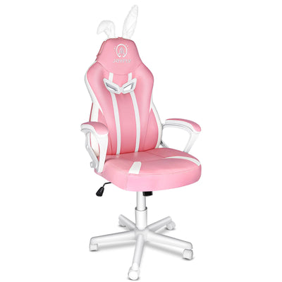 JOYFLY Pink Gaming Chair with Bunny Ears, Cute Chair for Kids, Girl Gaming Chair for Adults, Ergonomic Video Office Gamer Chair, Kawaii Silla Gamer Computer Chair for Girlfriend, Sister, Wife (Pink)