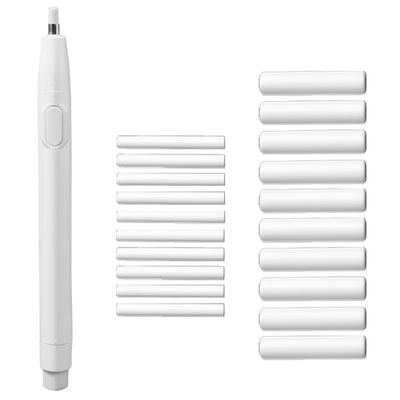 ZMOL Electric Eraser for Artists, 20 Refills, Automatic Portable Erasers for Precise Drawing, Battery Operated Electric Eraser Kit for Sketch Pencil, Crafts (White)
