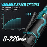 Seesii 3/8" Long Neck Ratchet Wrench, 40Ft-lbs 6" Extended Cordless Ratchet Wrench Kit w/ 2x2.0Ah Batteries & Fast Charge, 220RPM Variable Speed Ratcheting Wrench w/ 7 Sockets, RT400B Seesii