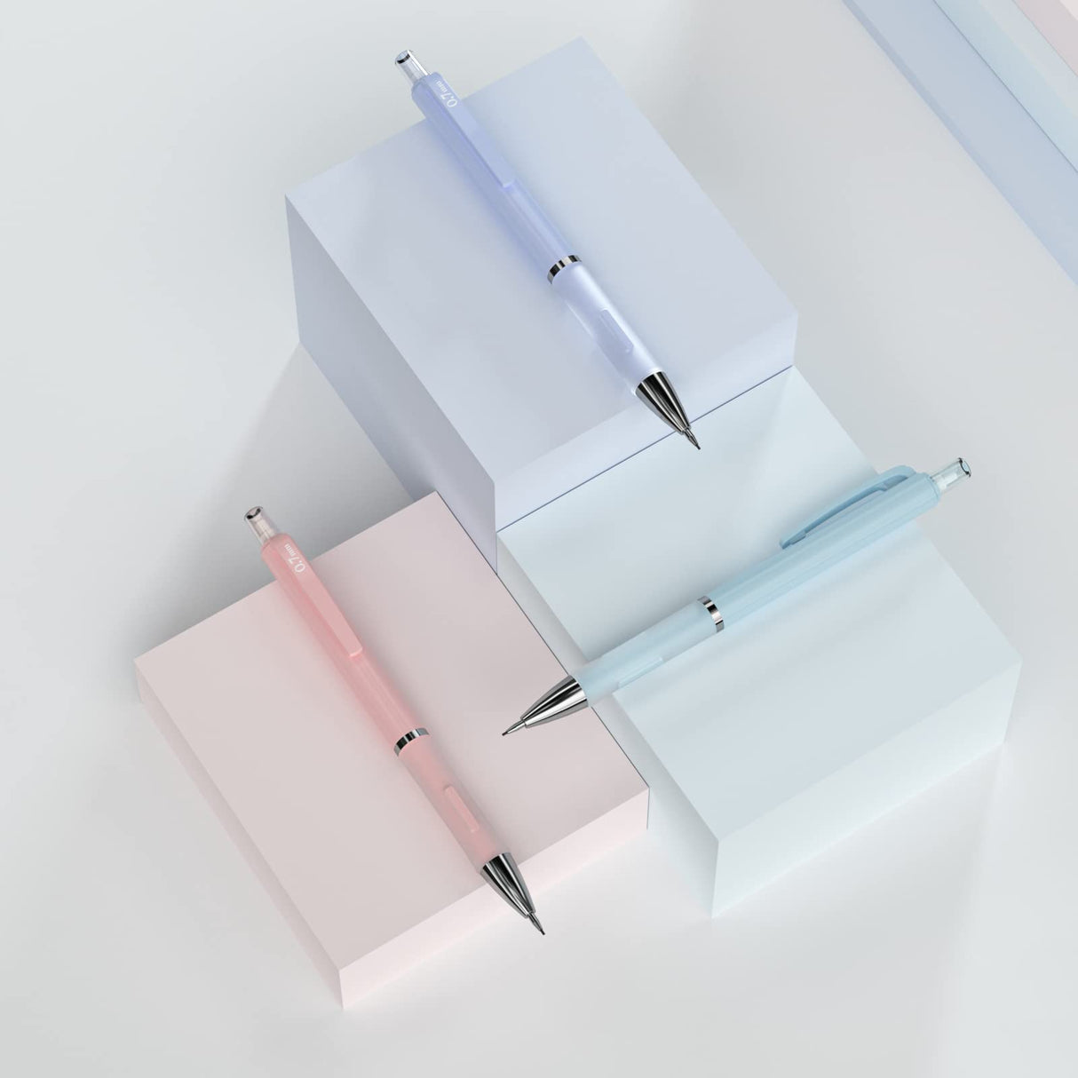 Nicpro 3PCS Pastel Mechanical Pencil Set with Case, 0.7 mm Pencils with 6 Tube HB Lead Refill, 3PCS Eraser, 9PCS Eraser Refill for School Supplies Student Writing, Drafting Drawing Sketching Nicpro