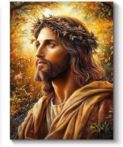 Jesus Paint by Numbers Kit for Adults, 16"x20" Canvas Painting Kit for Beginners, Modern Aesthetic DIY Paint by Number on Canvas for Home Wall Decor 49 WoodArtSupply