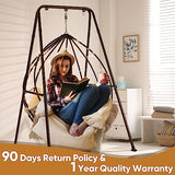 SELFLA Foldable Hammock Stand, Portable Hammock Chair Stand, Heavy Duty Folding Hammock Frame for Indoor or Outdoor, 300 lbs Capacity, Easy to Assemble & Store (Hammock Chair not Included) SELFLA