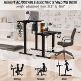 Kingant Standing Desk Height Adjustable Small Electric Stand Up Desks [35 x 20 Inch] - Ergonomic Sit Stand Desk Rising Desks for Home Office Computer Desk Stand Desk Workstation Kingant
